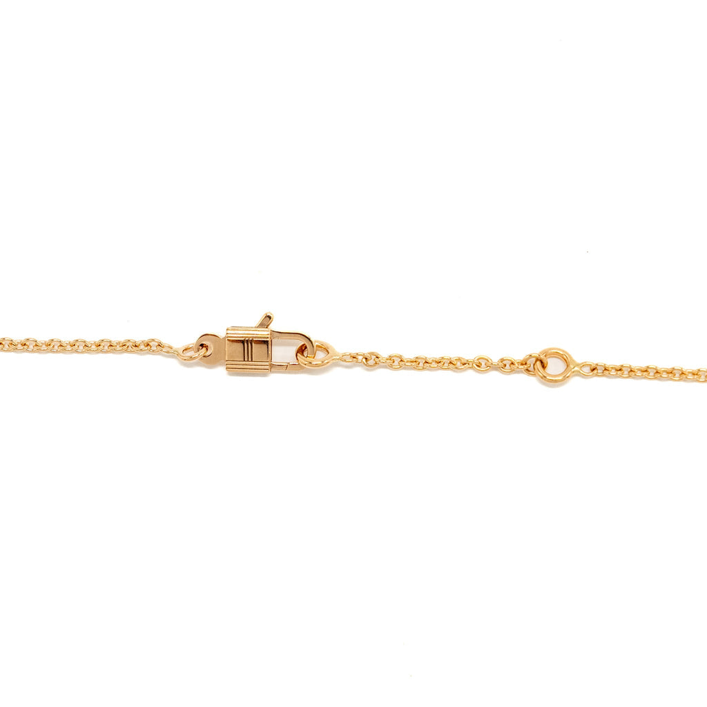 HERMES AMULETTES CONSTANCE PENDANT ROSE GOLD/ PINK SAPPHIRE GEMSTONES