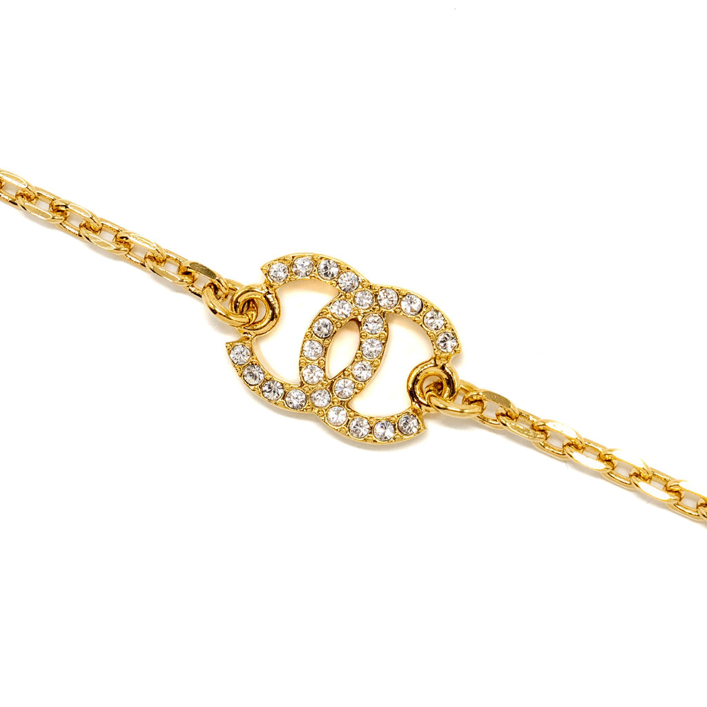 CHANEL CC LOGO AND STAR CHOCKER / NECKLACE GOLD TONE