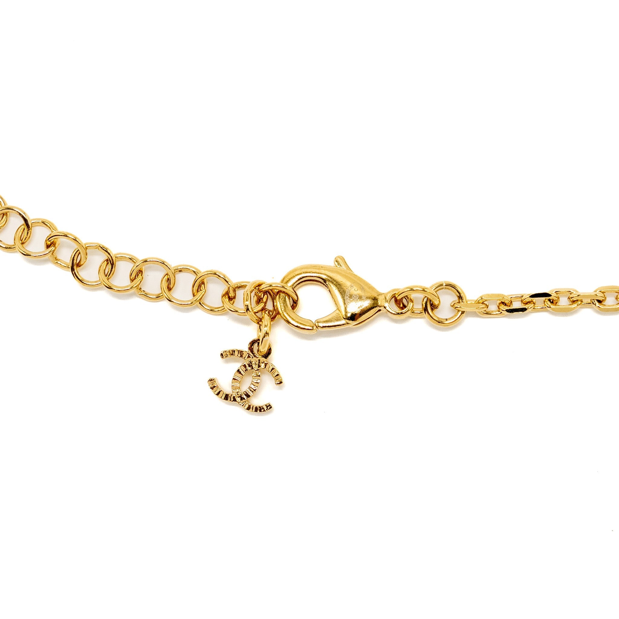 CHANEL CC LOGO AND STAR CHOCKER / NECKLACE GOLD TONE