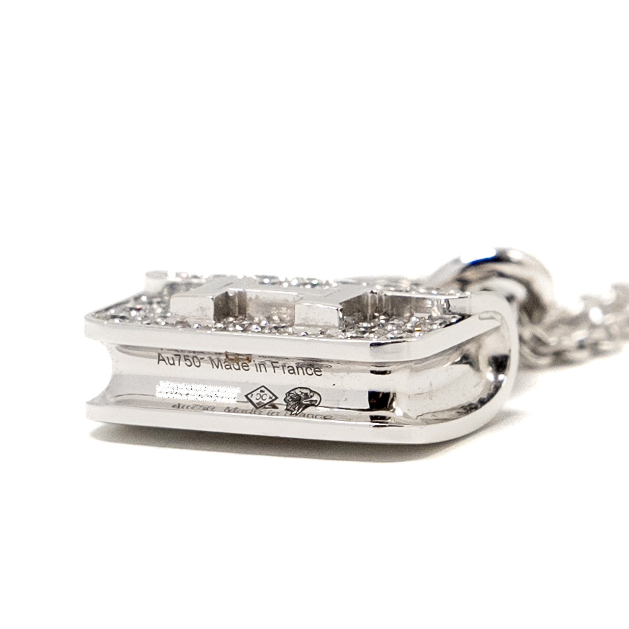 HERMES AMULETTE CONSTANCE PENDANT WHITE GOLD DIAMONDS
