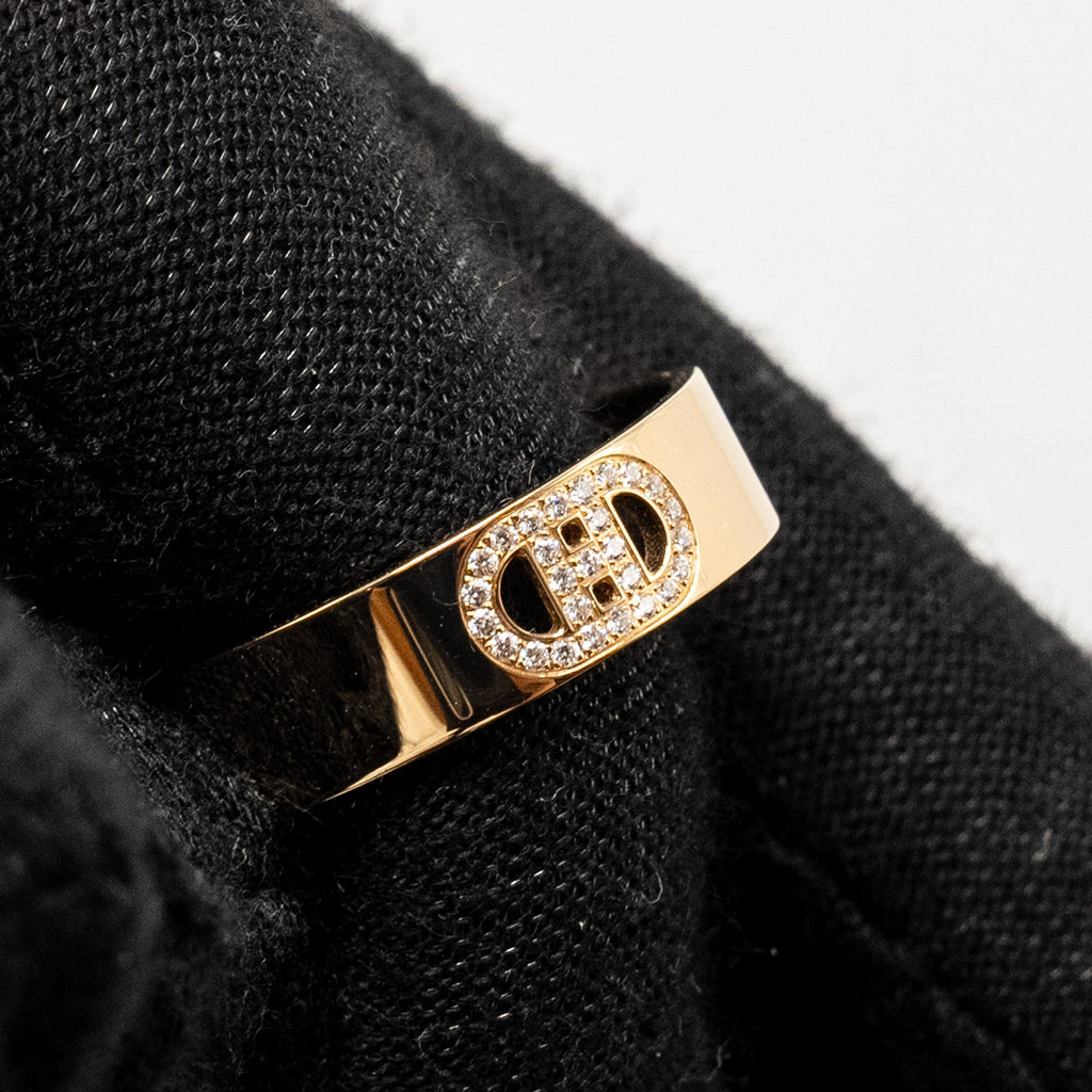 HERMES ANCRE RING ROSE GOLD, DIAMONDS