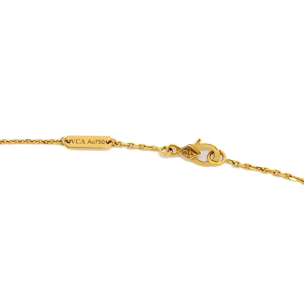VAN CLEEF & ARPELS VINTAGE ALHAMBRA PENDANT YELLOW GOLD WHITE MOTHER OF PEARL