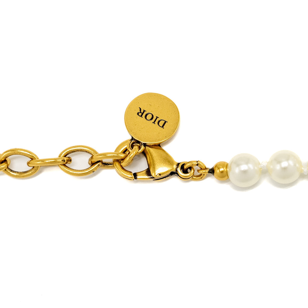 DIOR GIRAFFE PEARL CHOCKER GOLD TONE
