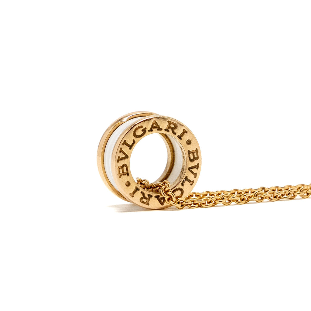 BVLGARI B.ZERO1 NECKLACE 18KT ROSE GOLD / WHITE CERAMIC