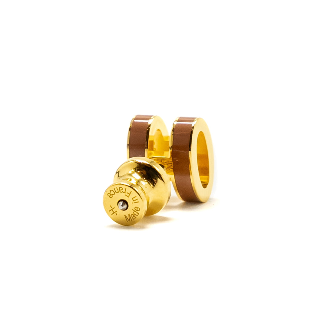 HERMES MINI POP H EARRINGS NEW GOLD RGHW