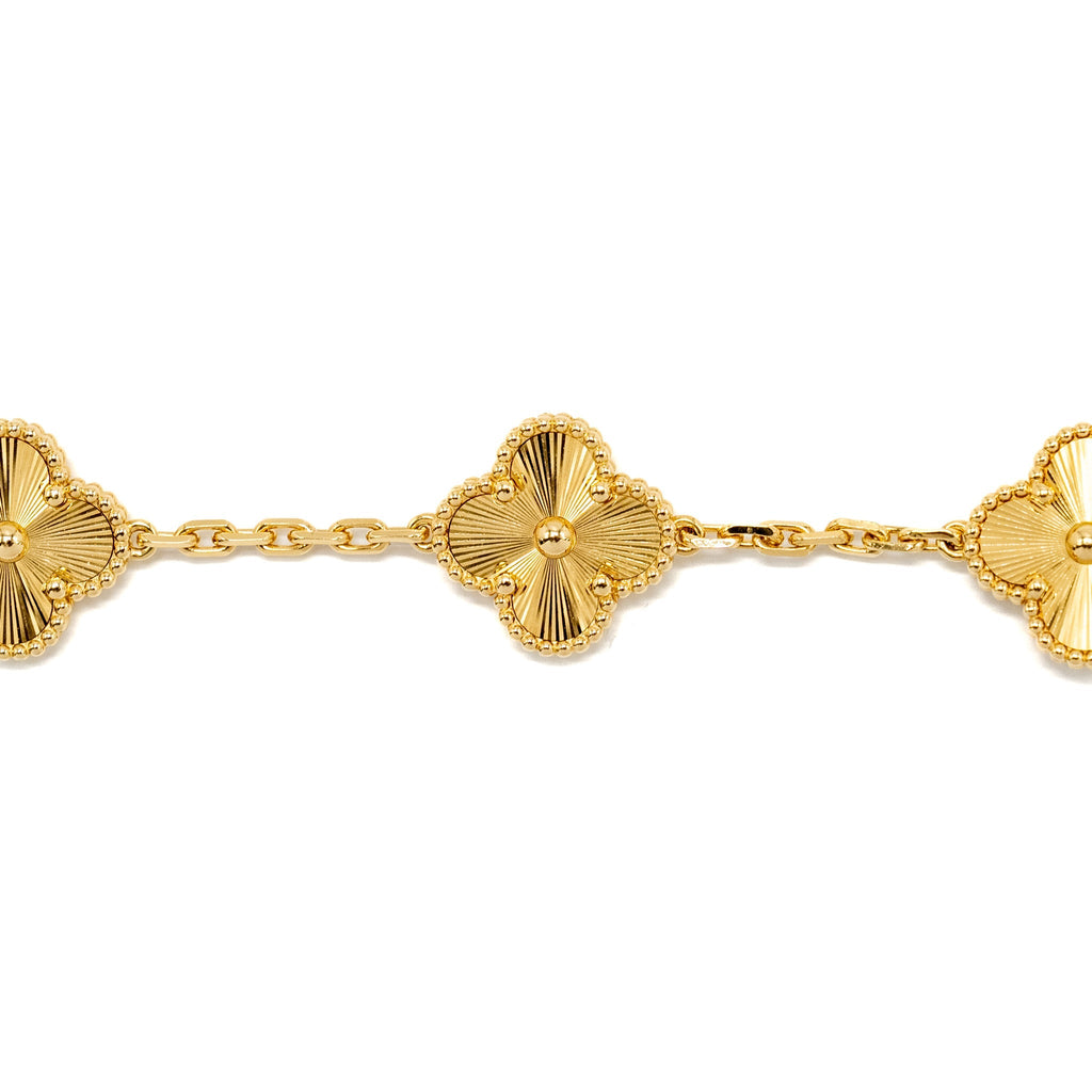 VAN CLEEF & ARPELS VINTAGE ALHAMBRA BRACELET 5 MOTIFS YELLOW GOLD