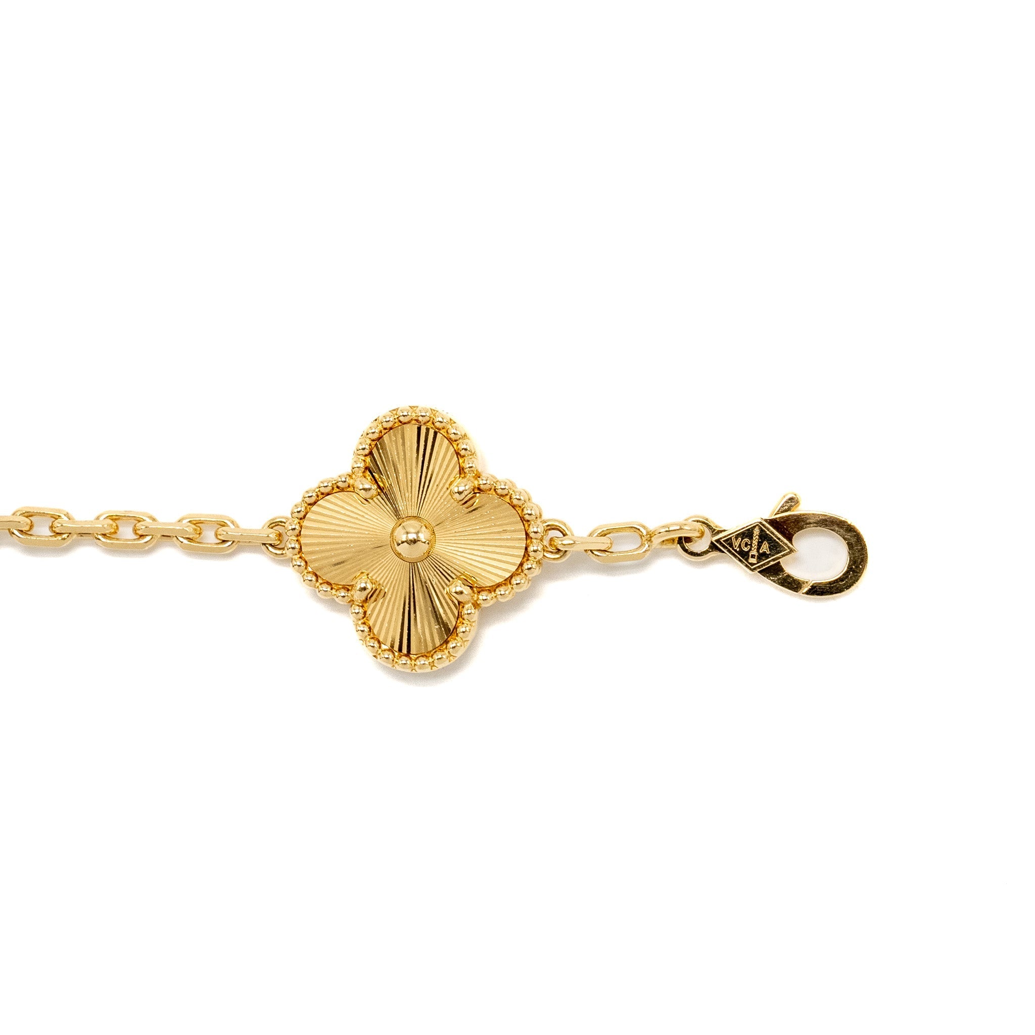 VAN CLEEF & ARPELS VINTAGE ALHAMBRA BRACELET 5 MOTIFS YELLOW GOLD