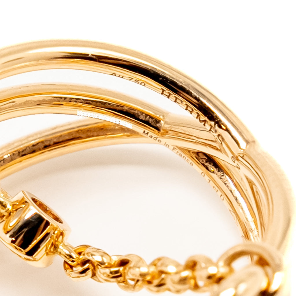 HERMES CHAINE D'ANCRE CHAOS RING ROSE GOLD, 3 DIAMONDS