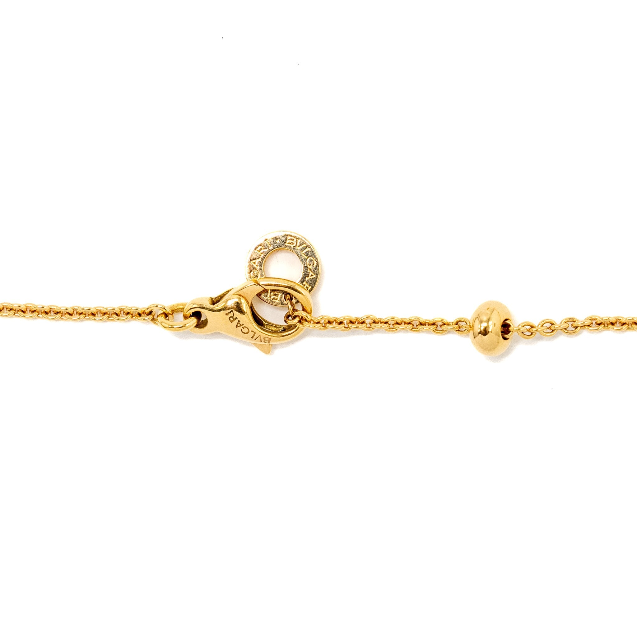 BVLGARI B.ZERO1 NECKLACE WHITE CERAMIC ROSE GOLD, DIAMONDS