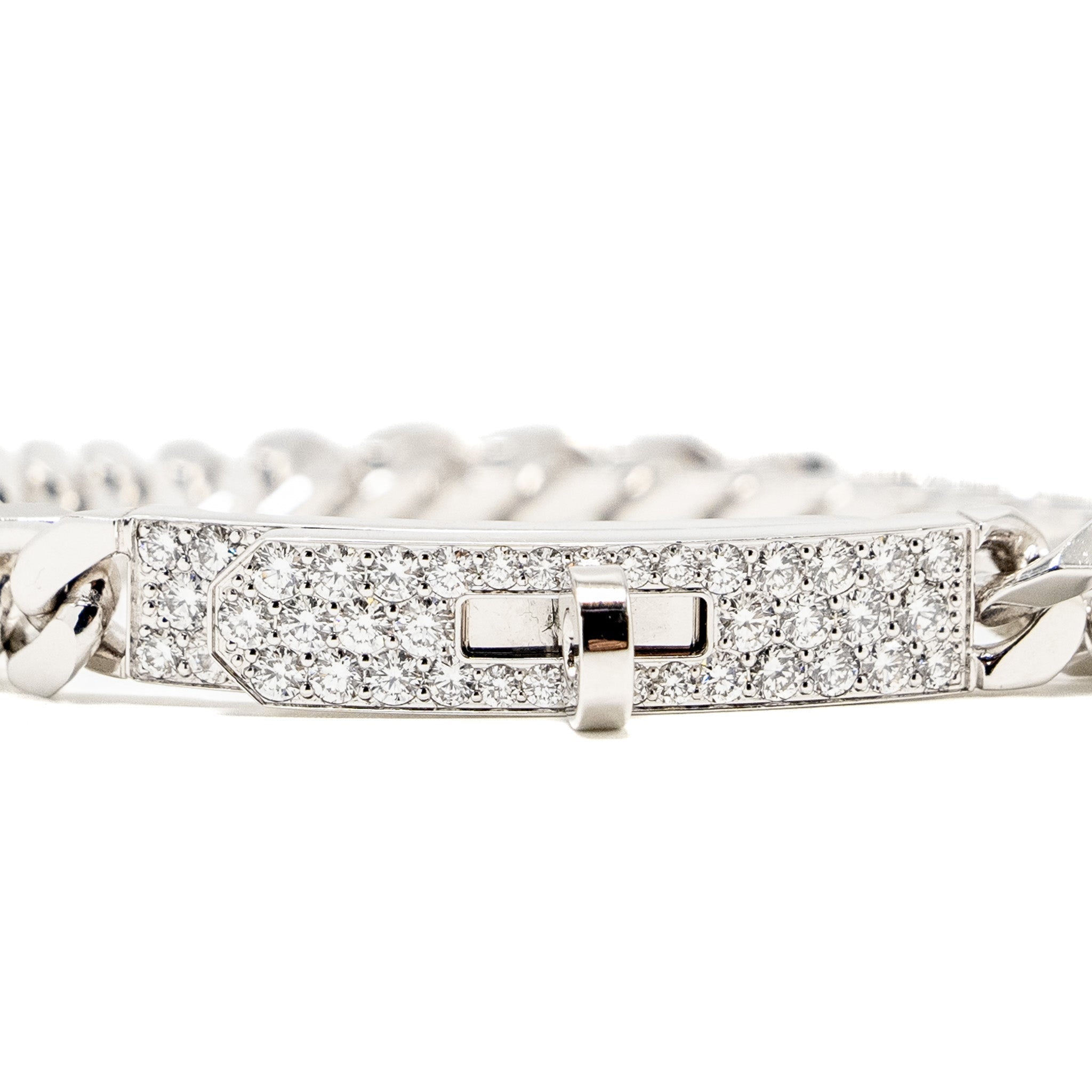 HERMES KELLY GOURMETTE BRACELET WHITE GOLD, DIAMONDS