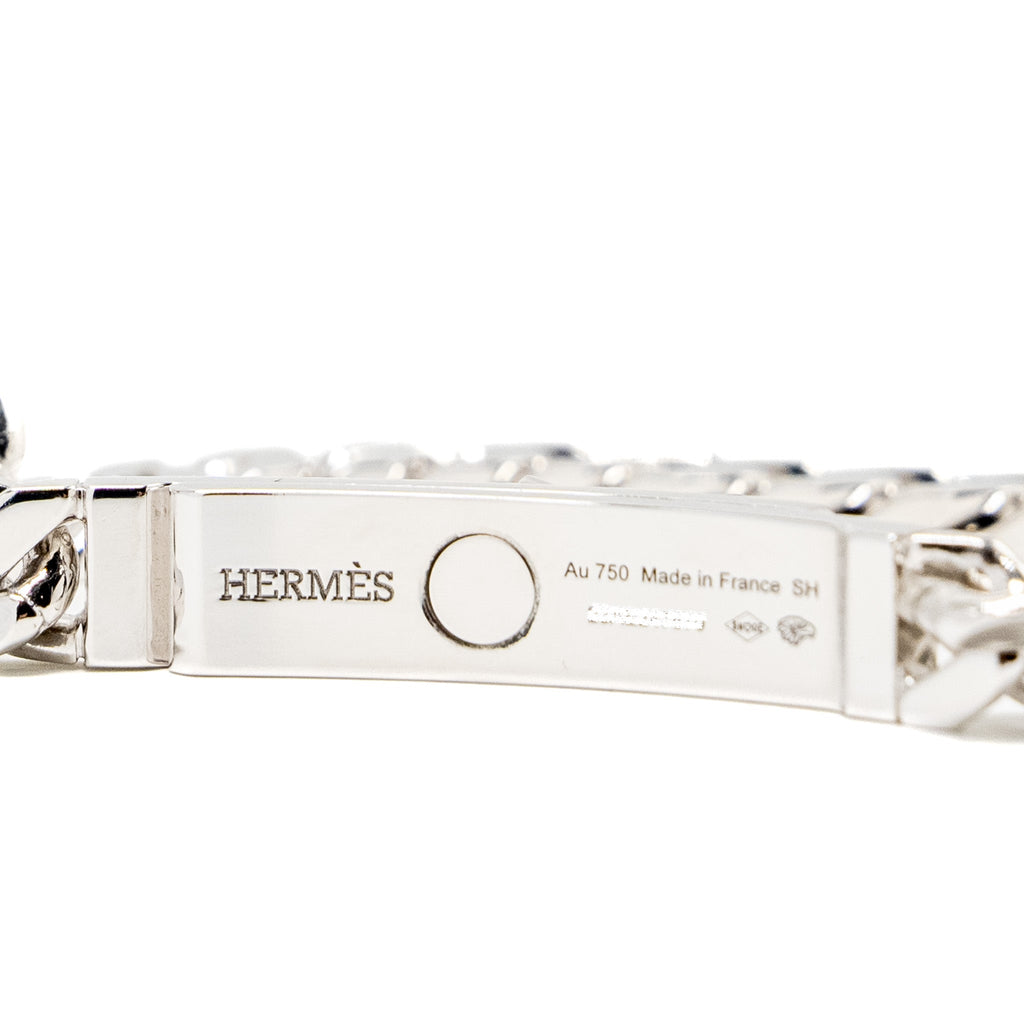 HERMES KELLY GOURMETTE BRACELET WHITE GOLD, DIAMONDS