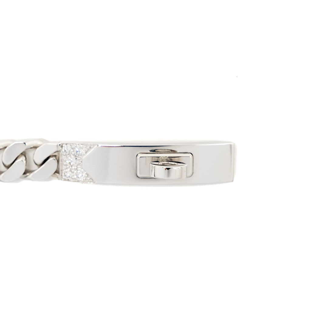 HERMES KELLY GOURMETTE BRACELET WHITE GOLD, DIAMONDS
