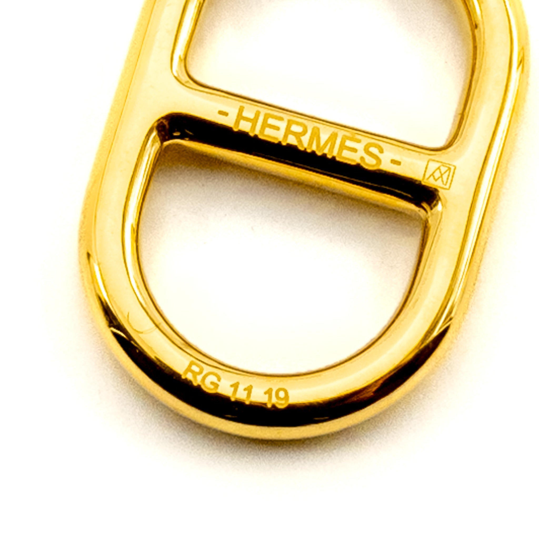 HERMES O’MAILLON EARRINGS CALFSKIN/ GOLD TONE