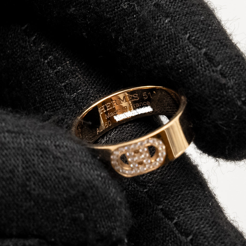 HERMES H CHAINE D’ANCRE RING ROSE GOLD, DIAMONDS