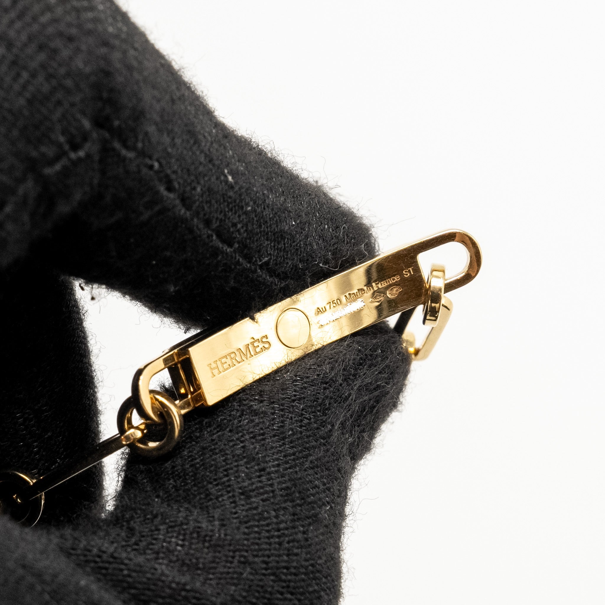 HERMES KELLY CHAINE BRACELET YELLOW GOLD/DIAMONDS