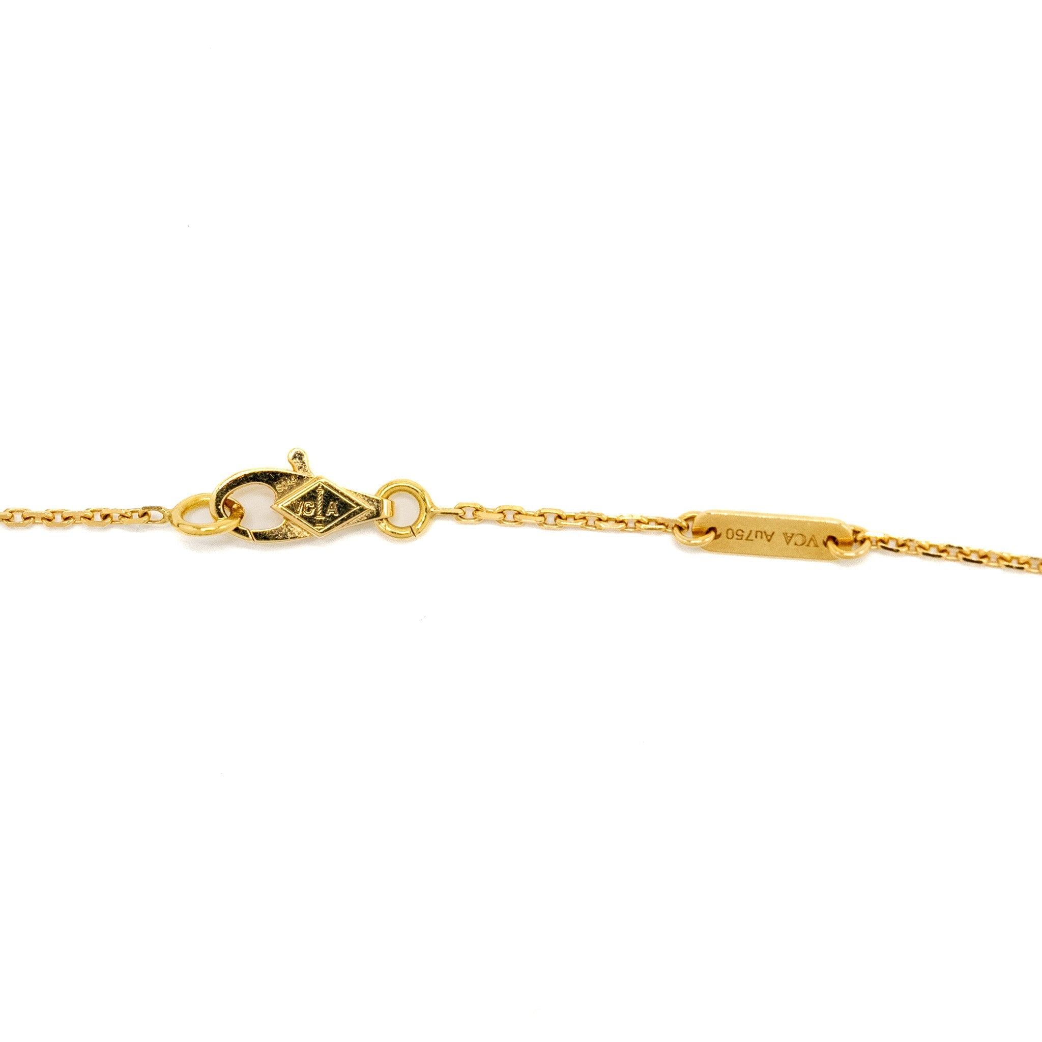 VAN CLEEF & ARPELS SWEET ALHAMBRA BUTTERFLY PENDANT YELLOW GOLD WHITE MOTHER OF PEARL