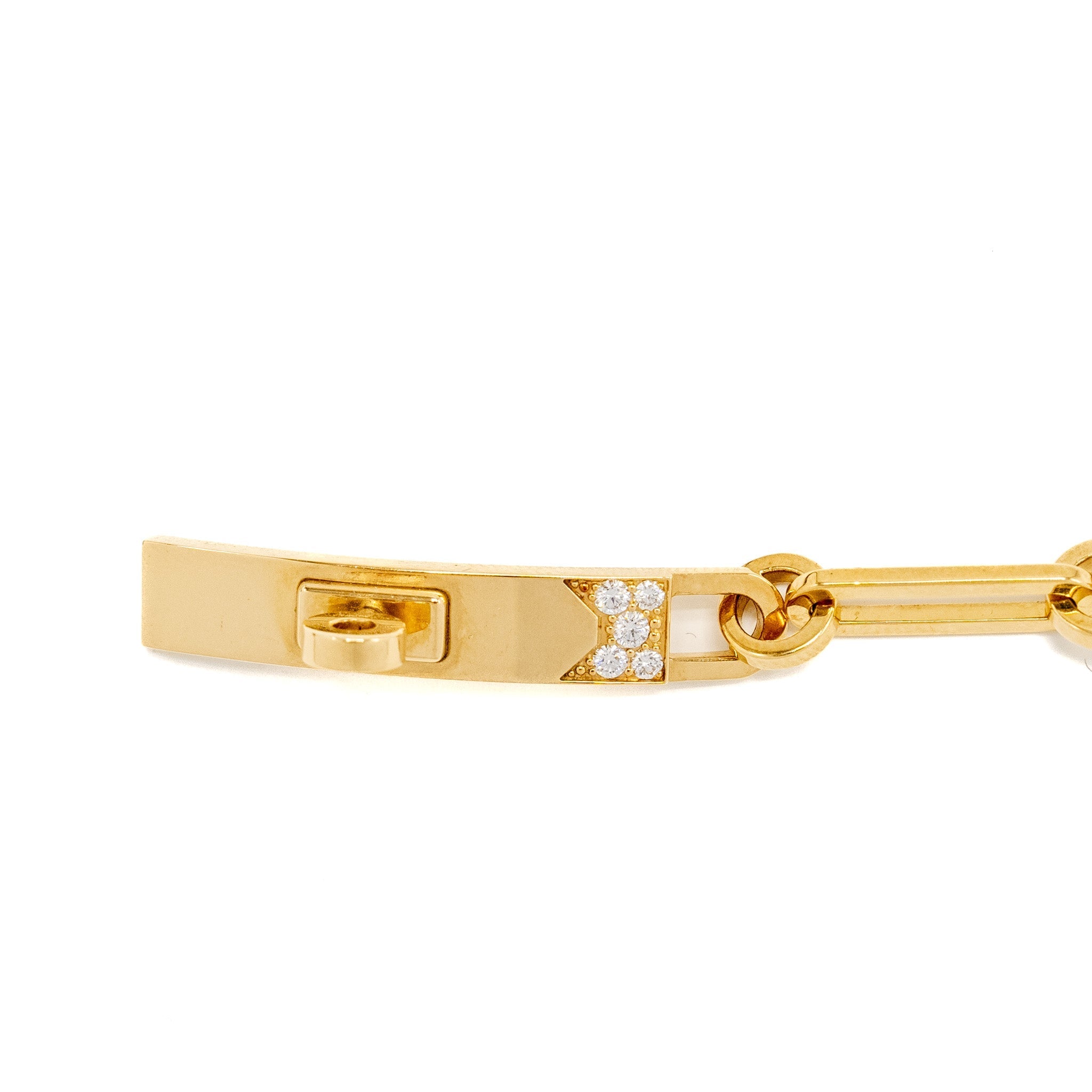 HERMES KELLY CHAINE BRACELET YELLOW GOLD/DIAMONDS