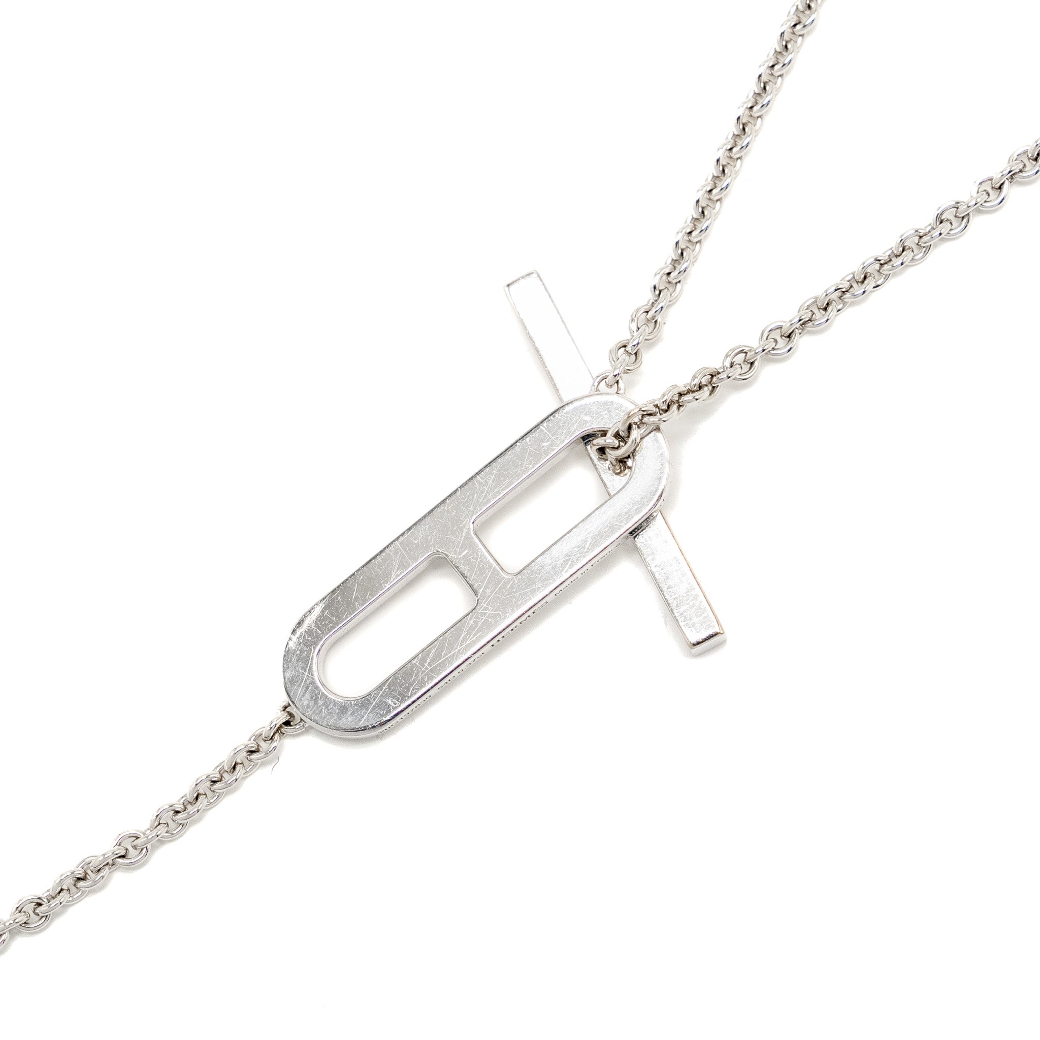 HERMES EVER CHAINE D’ANCRE LARIAT NECKLACE WHITE GOLD,DIAMONDS