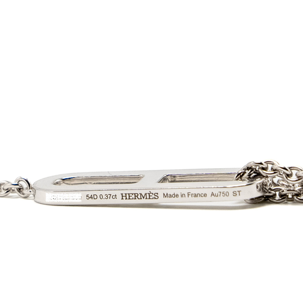 HERMES EVER CHAINE D’ANCRE LARIAT NECKLACE WHITE GOLD,DIAMONDS