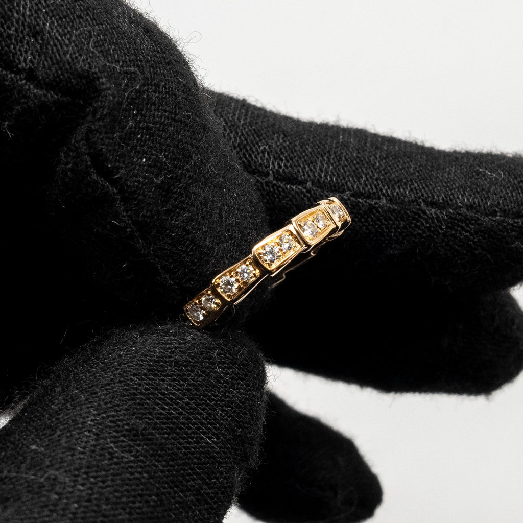 BVLGARI SERPENTI VIPER RING PINK GOLD, DIAMONDS