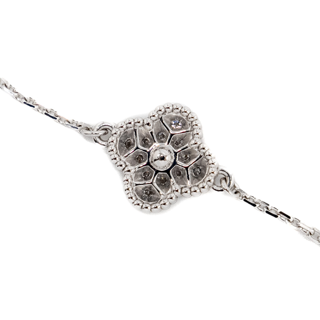 VAN CLEEF & ARPELS SWEET ALHAMBRA BRACELET 1 MOTIF WHITE GOLD, DIAMONDS