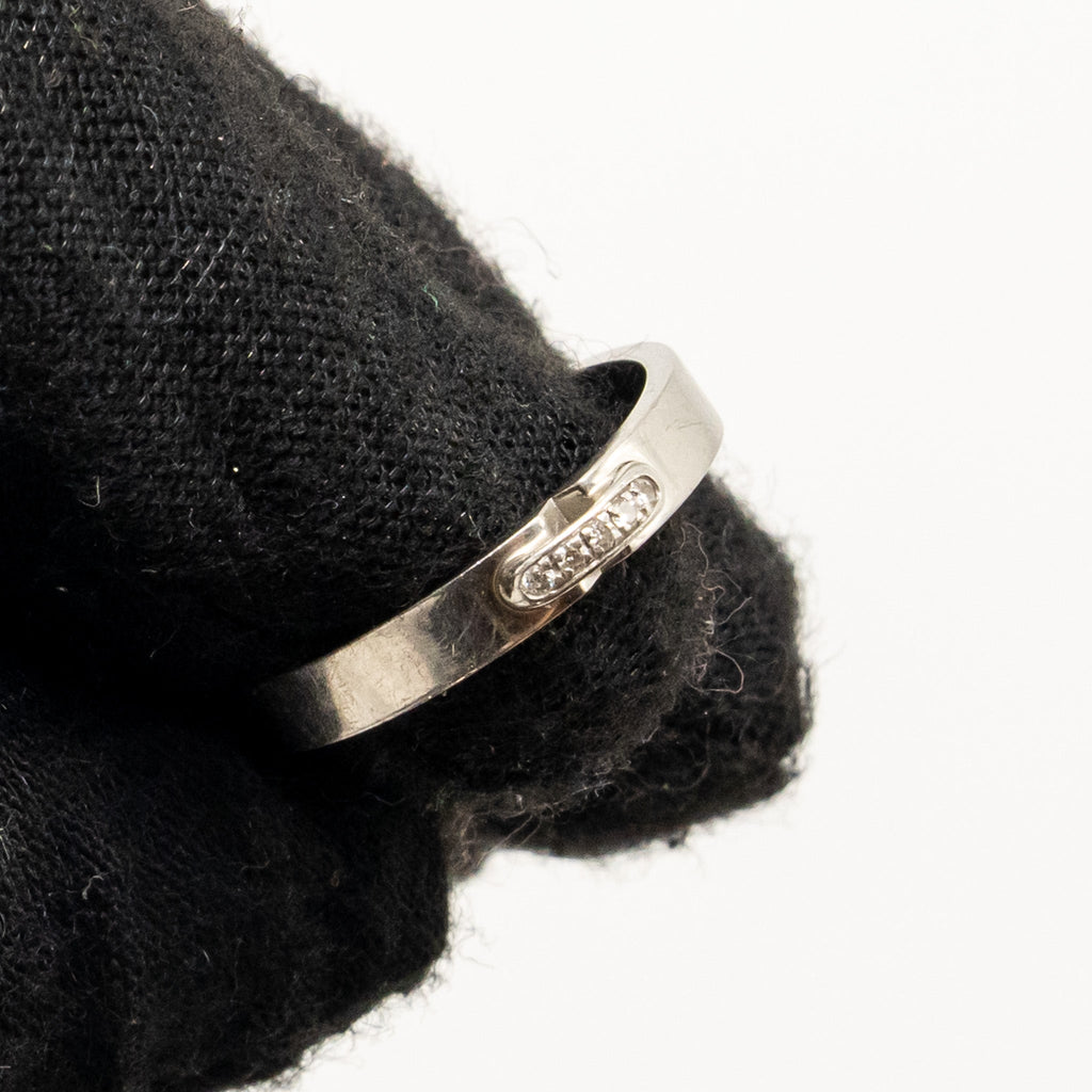 CHAUMET LIENS EVIDENCE WEDDING BAND PLATINUM WITH DIAMONDS, 3.2MM