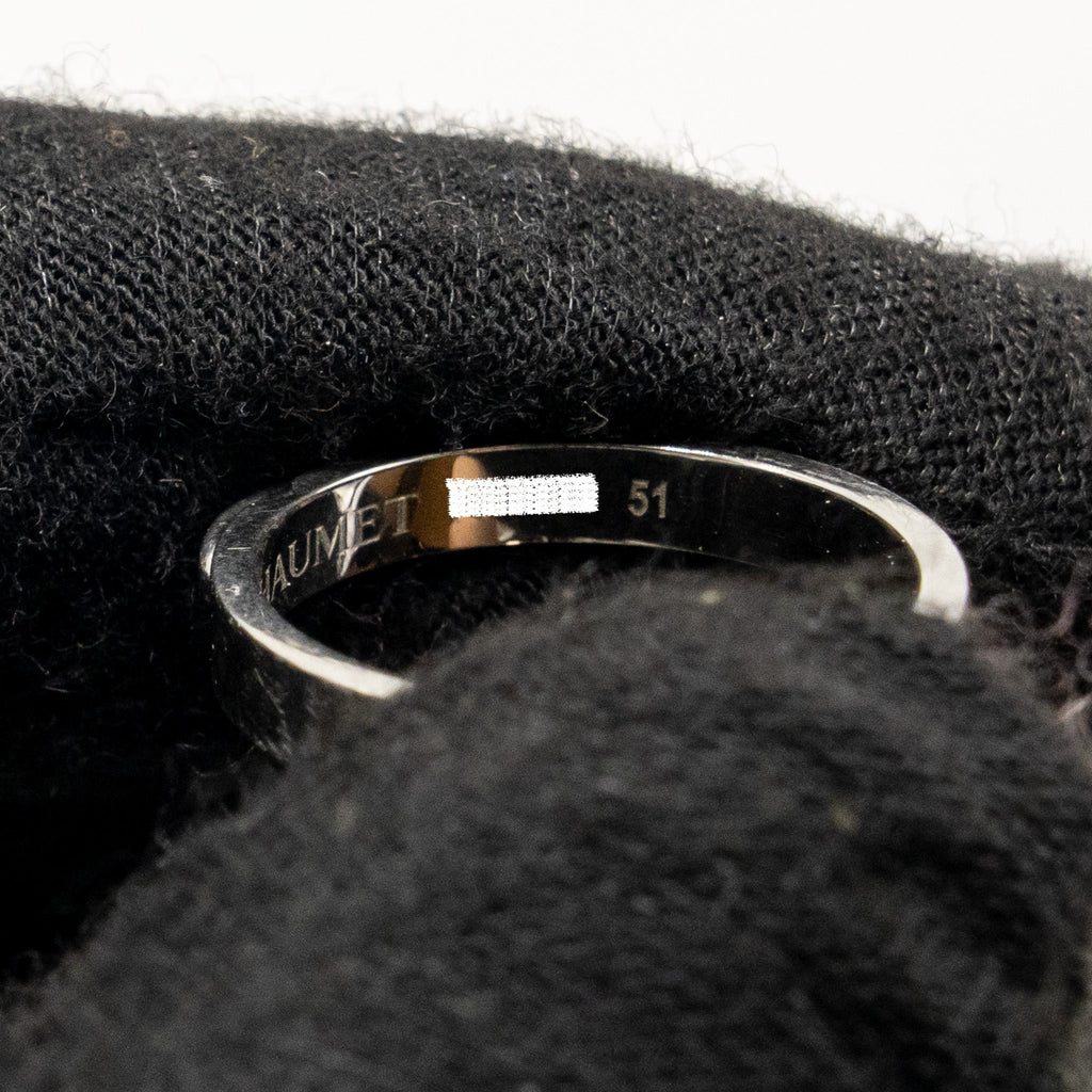 CHAUMET LIENS EVIDENCE WEDDING BAND PLATINUM WITH DIAMONDS, 3.2MM