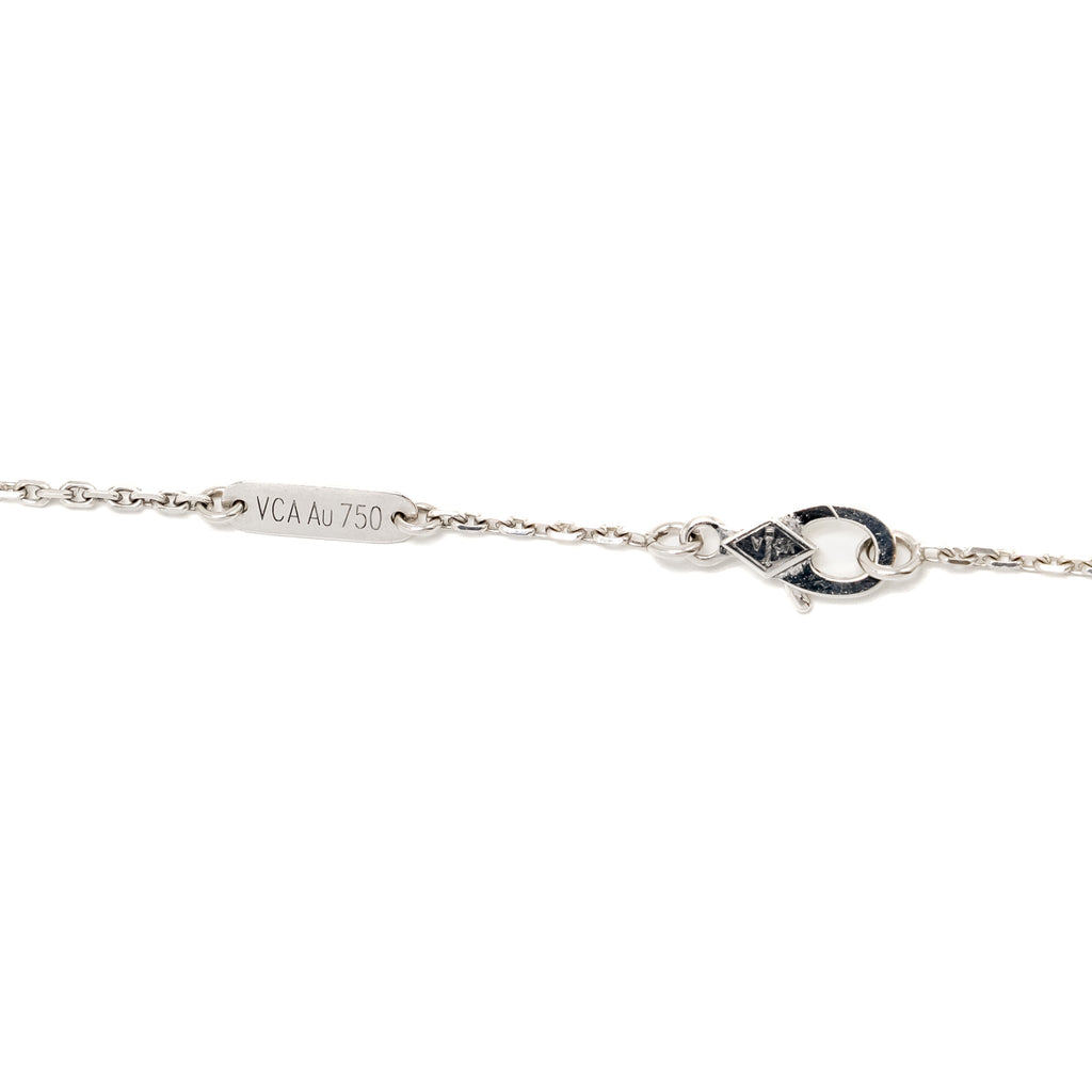 VAN CLEEF & ARPELS FLEURETTE 5-FLOWER NECKLACE LARGE MODEL WHITE GOLD DIAMONDS