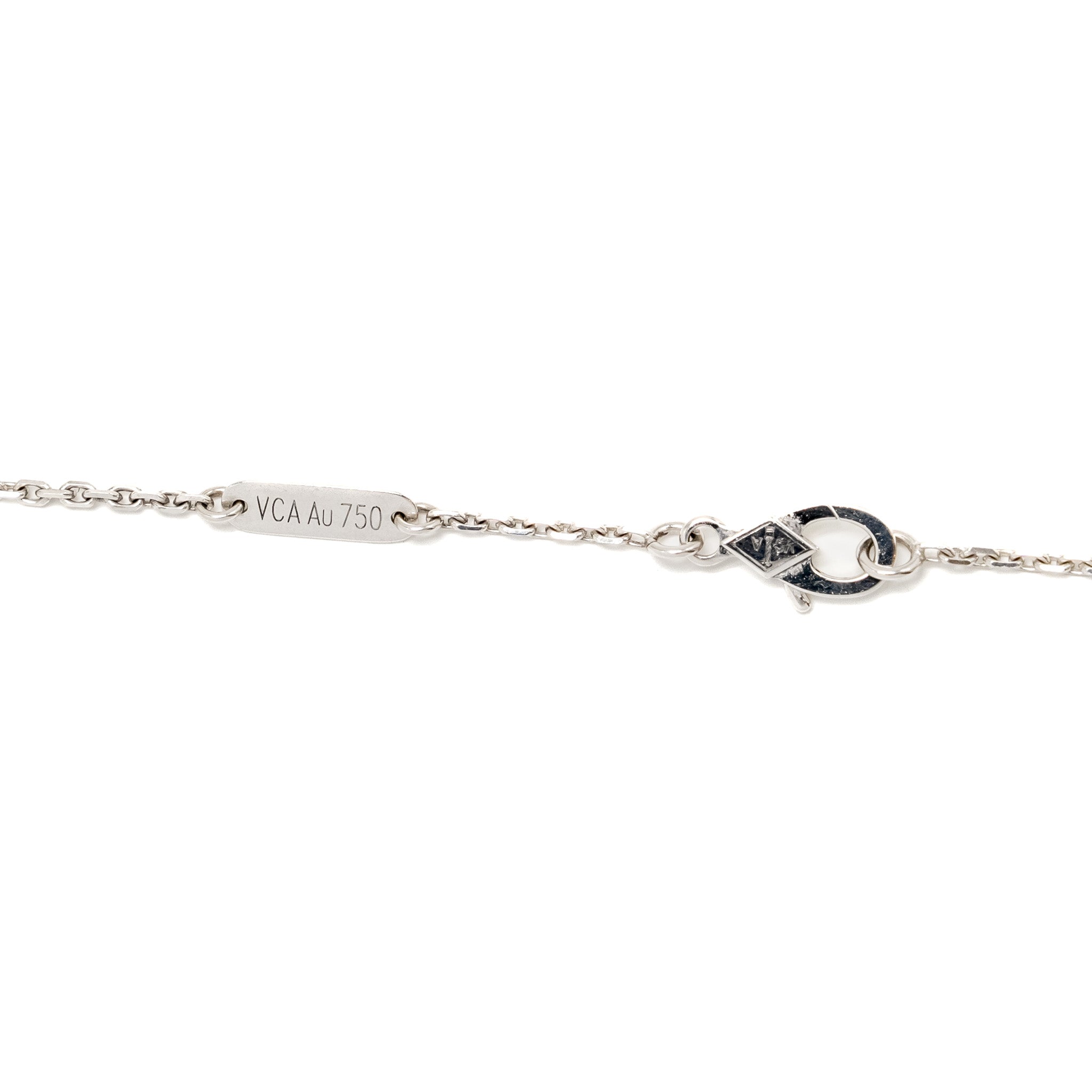 VAN CLEEF & ARPELS FLEURETTE 5-FLOWER NECKLACE LARGE MODEL WHITE GOLD DIAMONDS