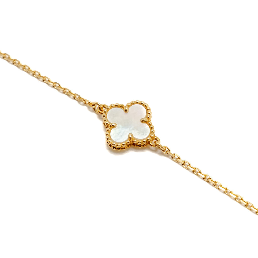 VAN CLEEF &ARPELS SWEET ALHAMBRA BRACELET 1 MOTIF MOTHER OF PEARL YELLOW GOLD