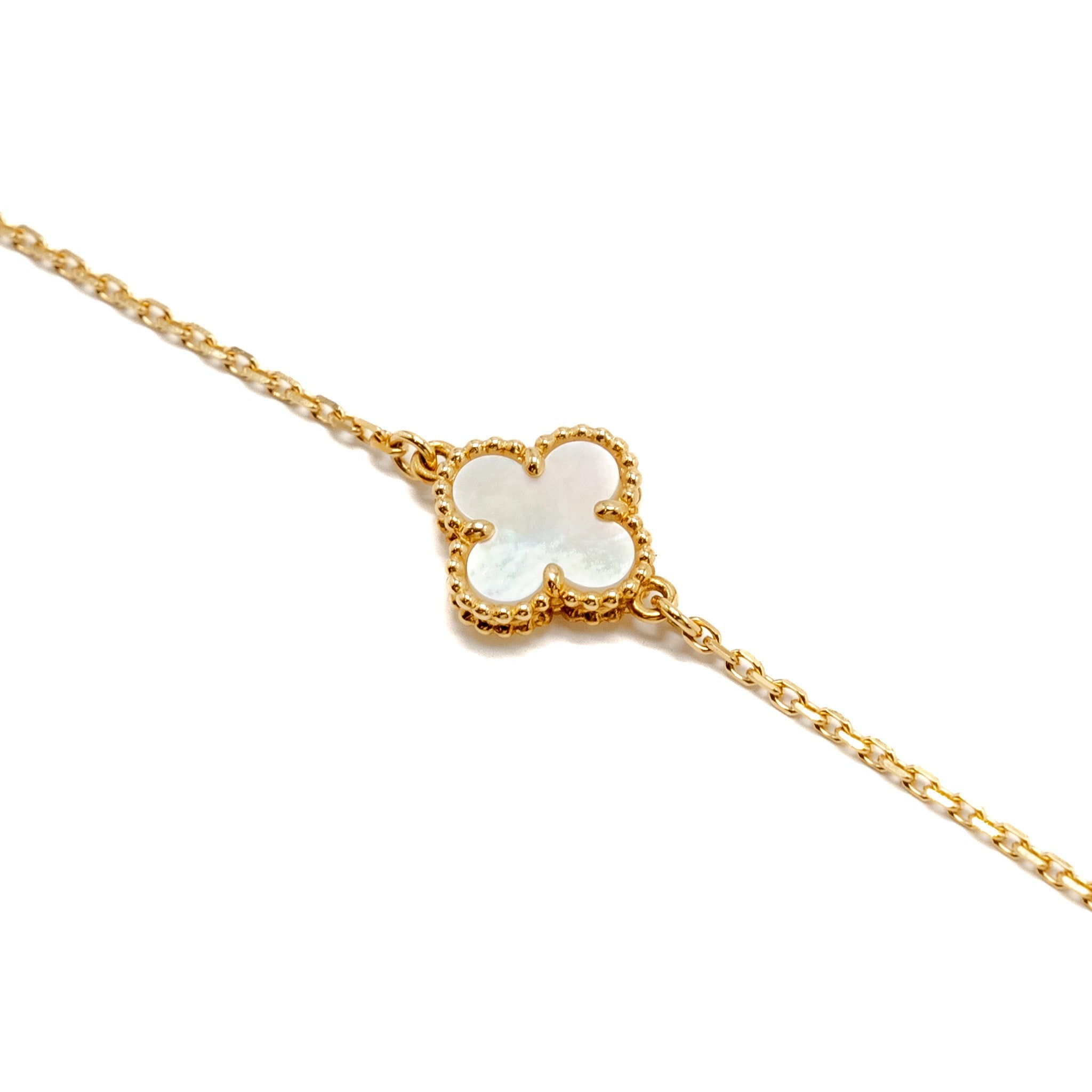 VAN CLEEF &ARPELS SWEET ALHAMBRA BRACELET 1 MOTIF MOTHER OF PEARL YELLOW GOLD