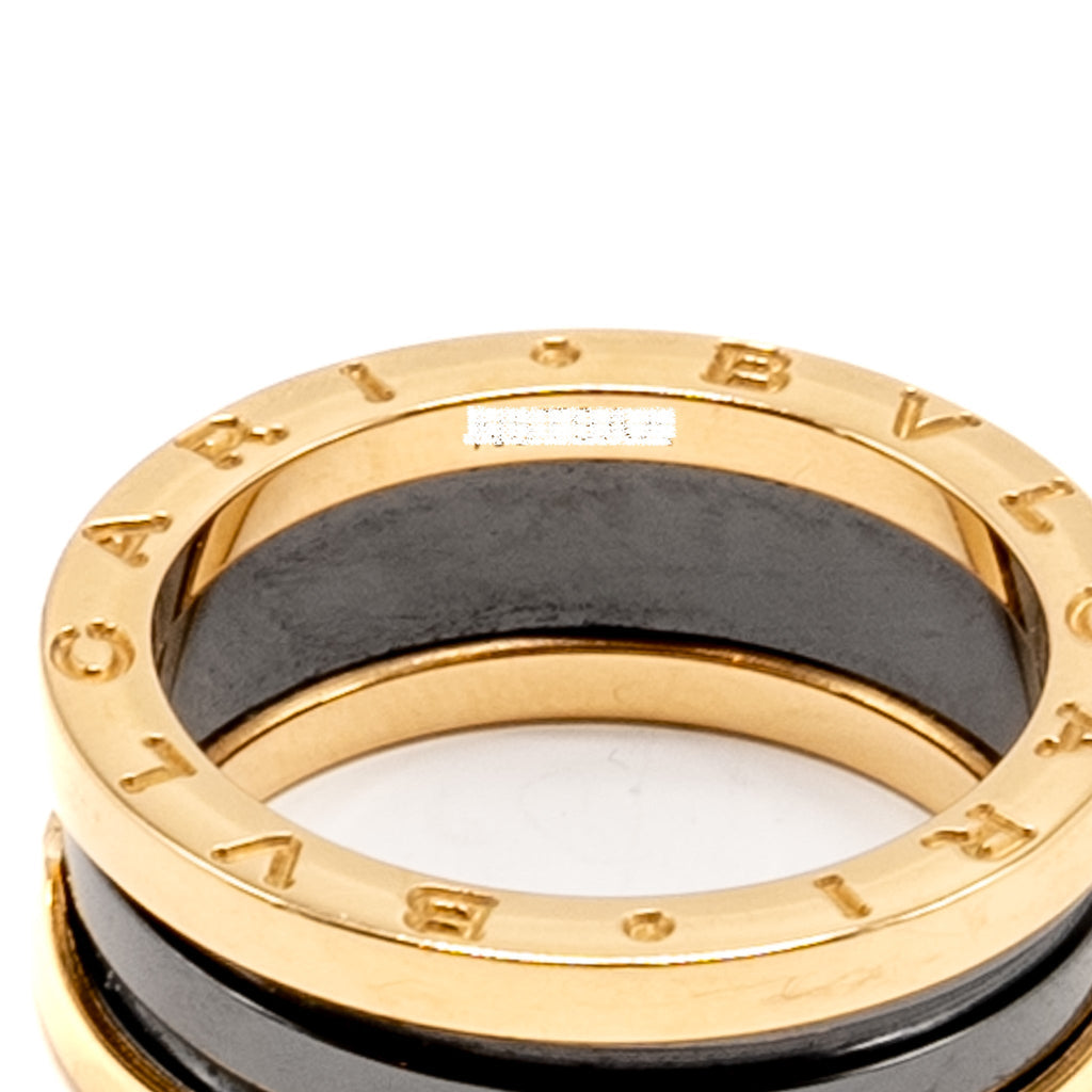 BVLGARI B.ZERO 1 RING BLACK CERAMIC/ ROSE GOLD