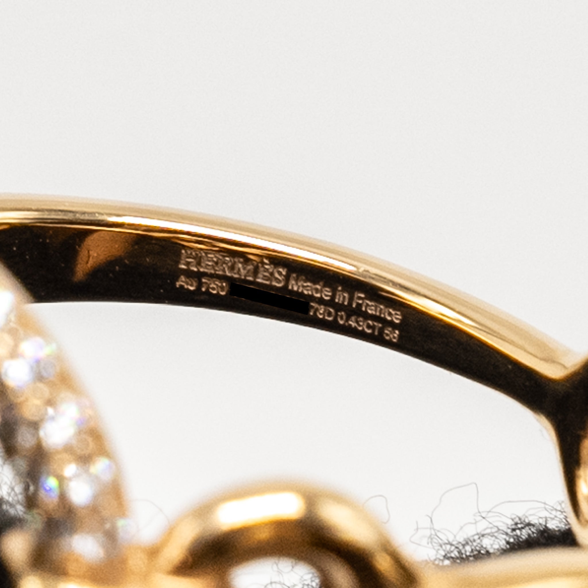 HERMES DILER D’OR DOUBLE RING ROSE GOLD/DIAMONDS