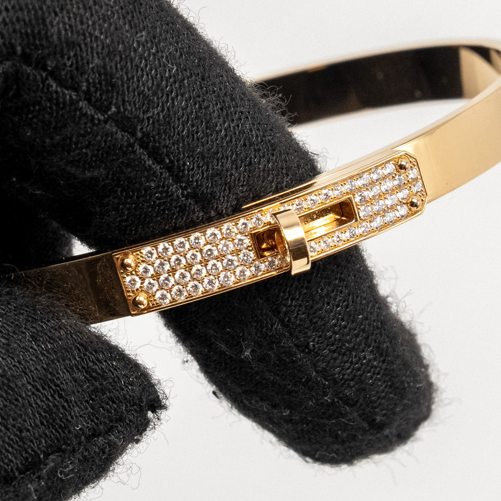 HERMES KELLY BRACELET ROSE GOLD DIAMONDS