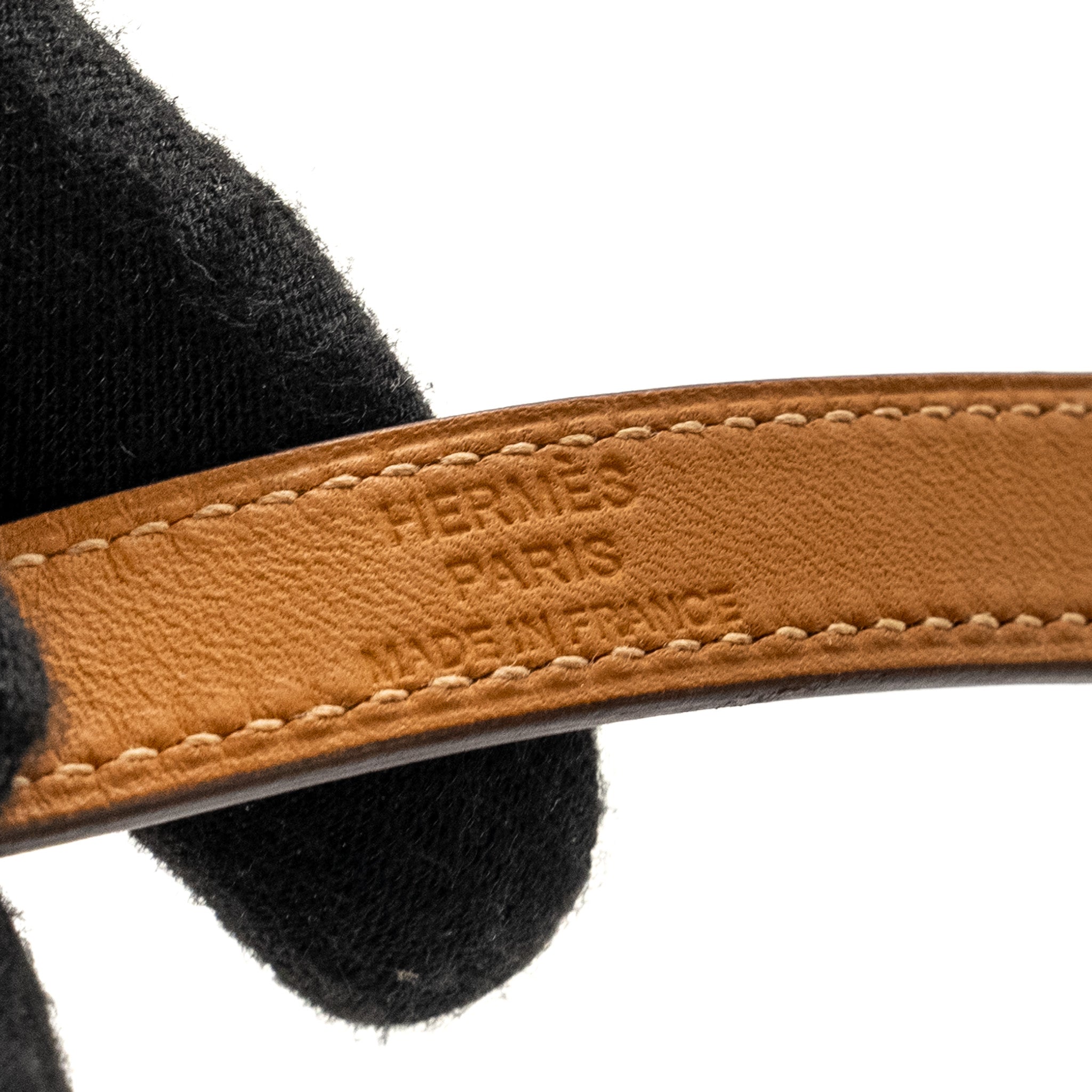 HERMES KELLY DOUBLE TOUR BRACELET SWIFT ETOUPE GHW STAMP A