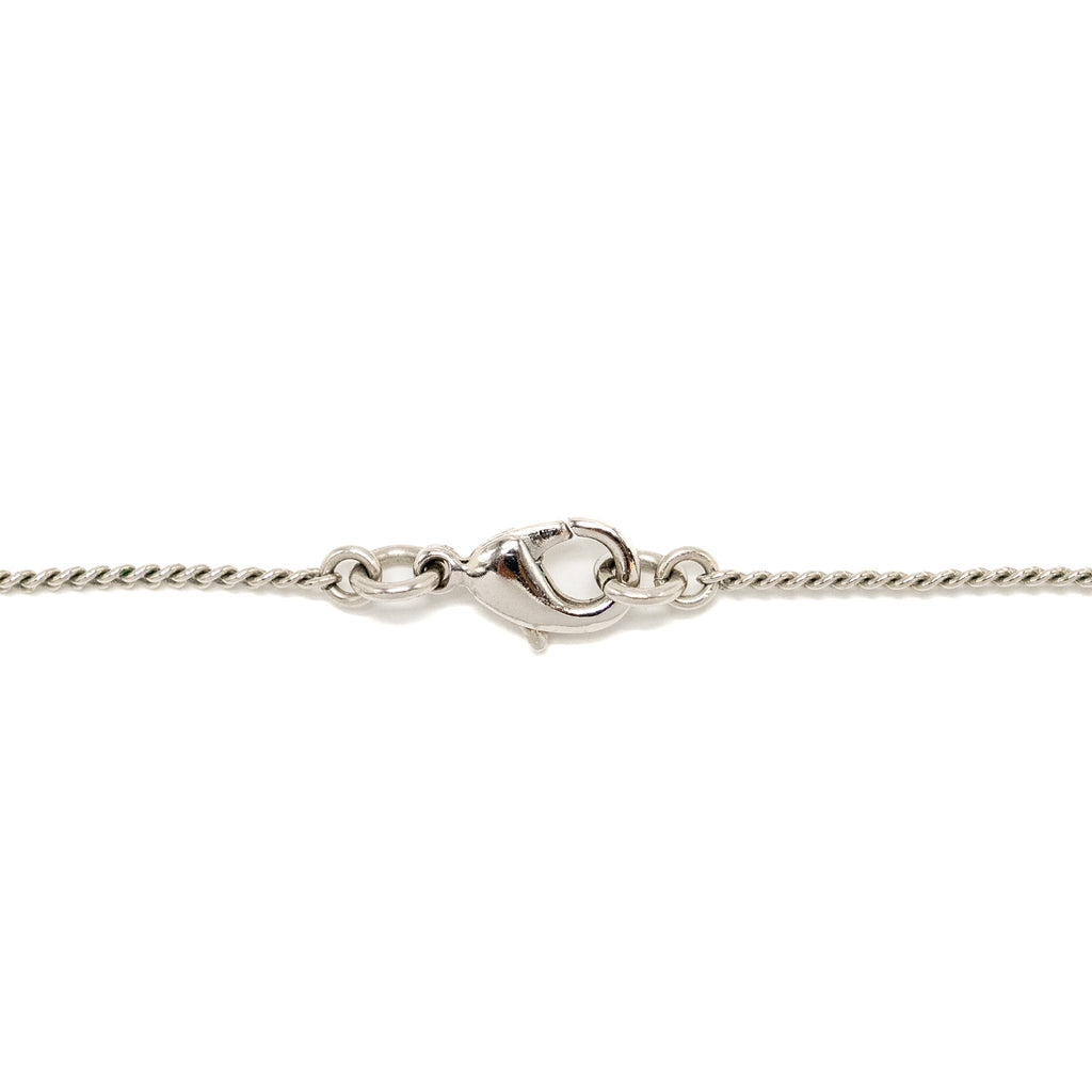 CHANEL CC LOGO NECKLACE CRYSTAL SILVER TONE