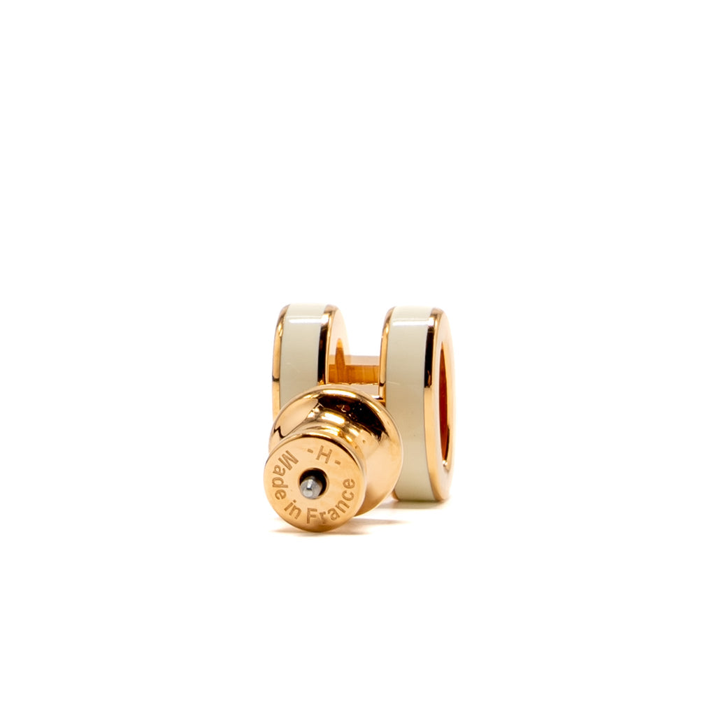 HERMES MINI POP H EARRINGS BLANC RGHW