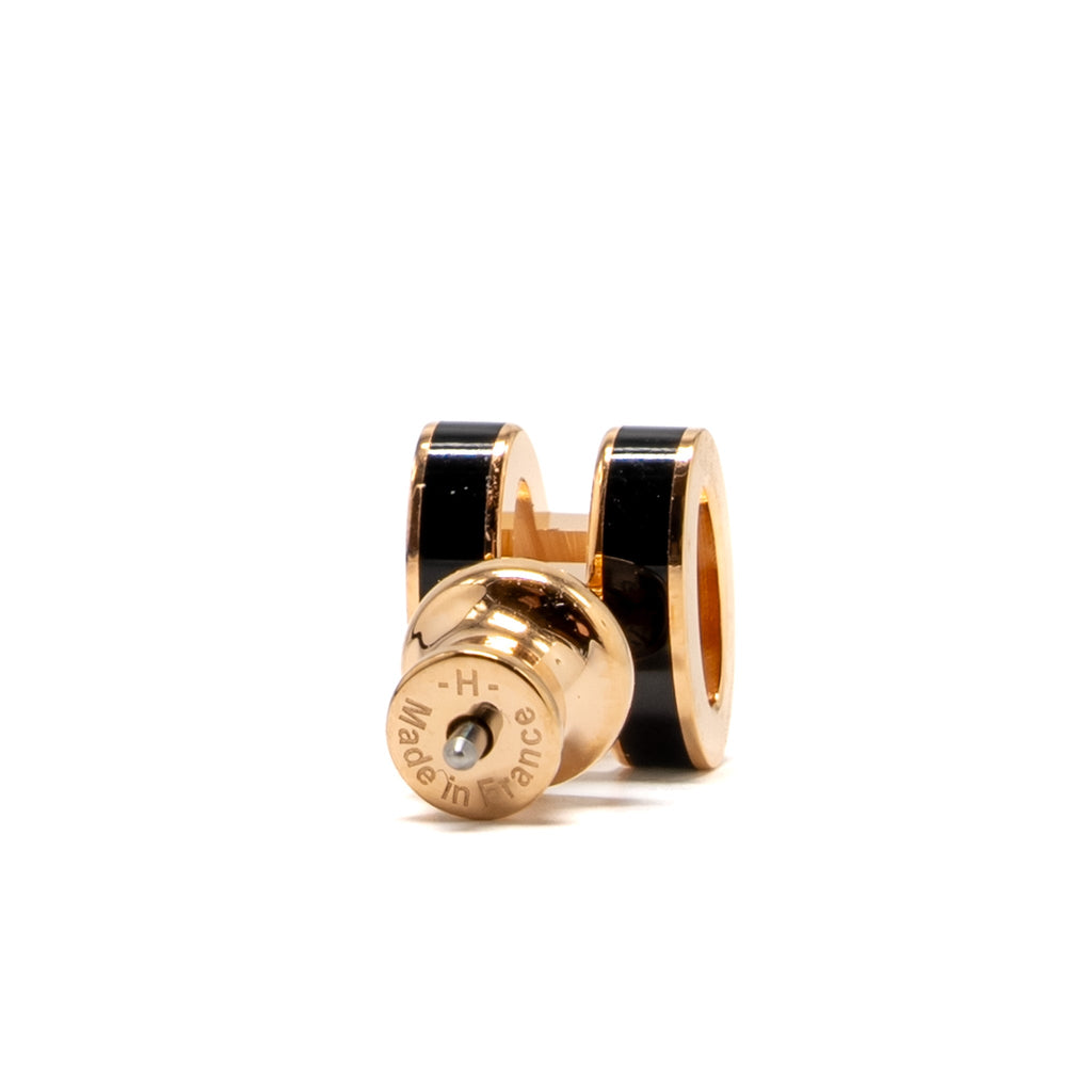 HERMES MINI POP H EARRINGS BLACK RGHW