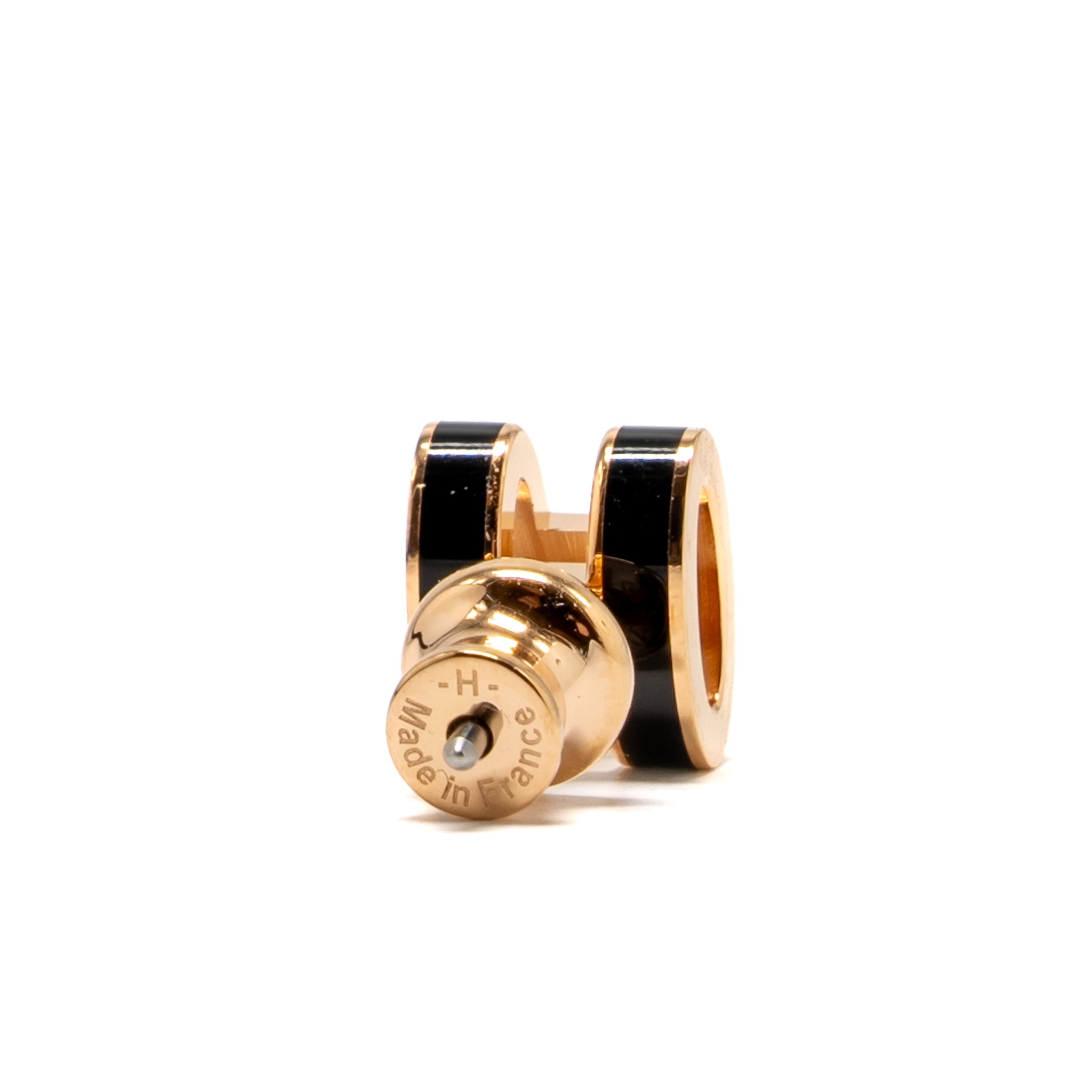 HERMES MINI POP H EARRINGS BLACK RGHW