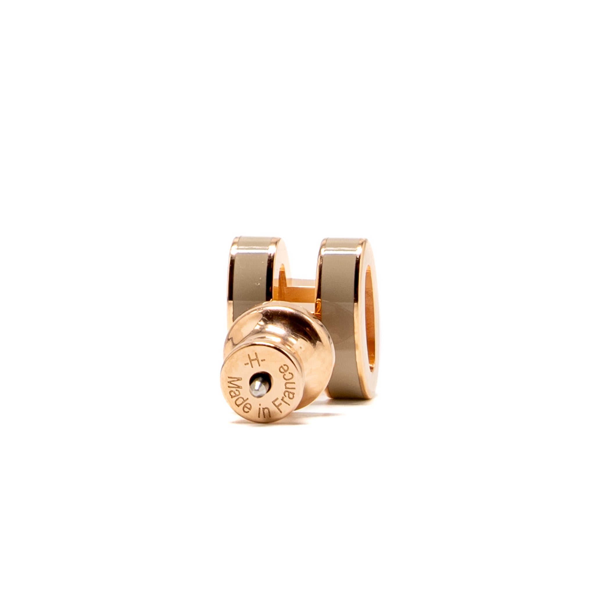 HERMES MINI POP H EARRINGS MARRON GLACE RGHW