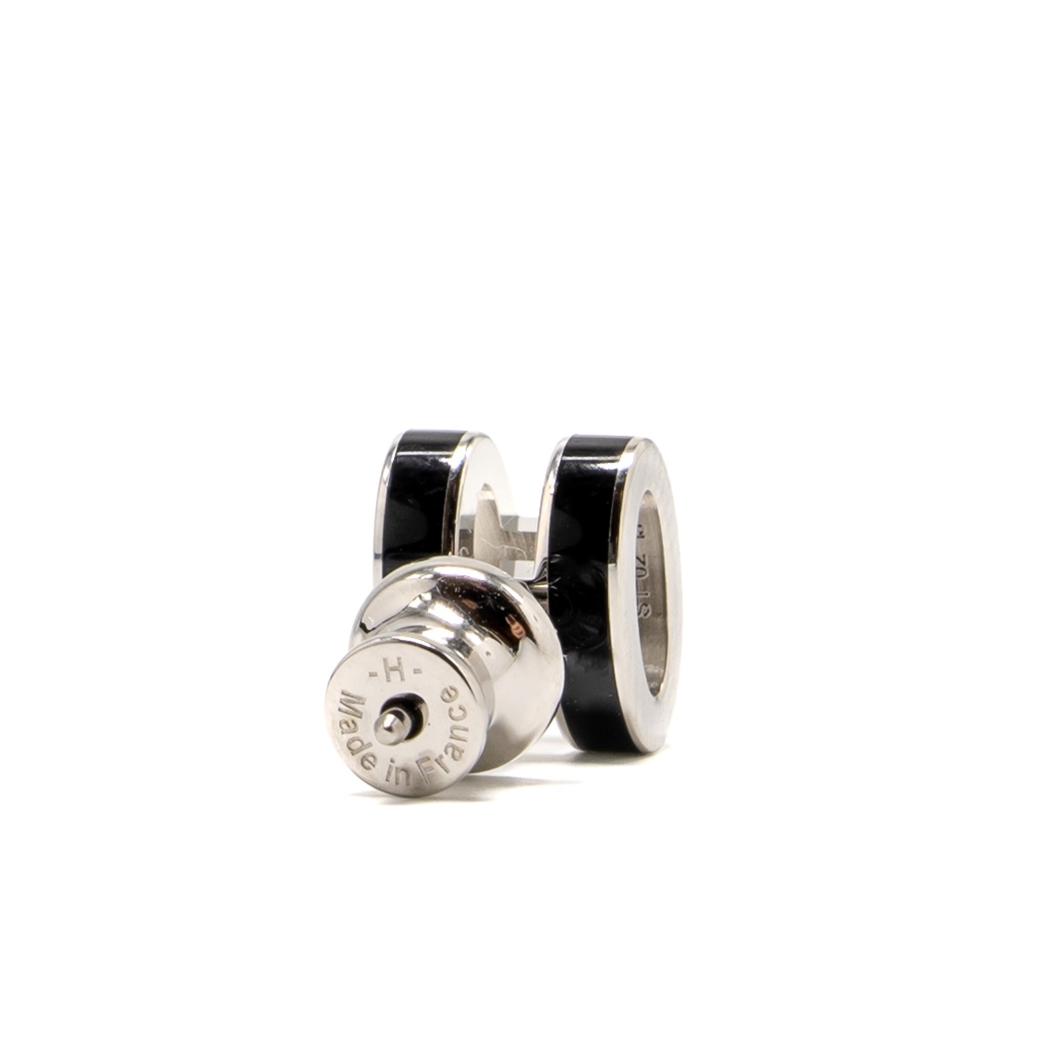 HERMES MINI POP H EARRINGS BLACK SHW