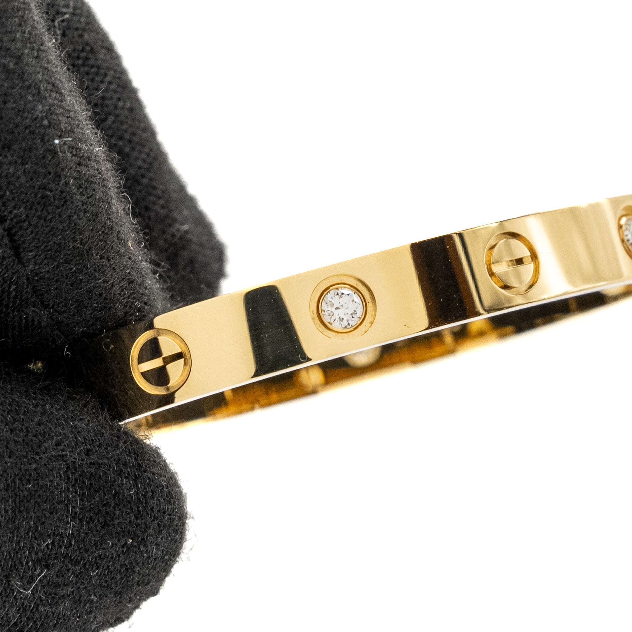 CARTIER LOVE BRACELET YELLOW GOLD 4 DIAMONDS