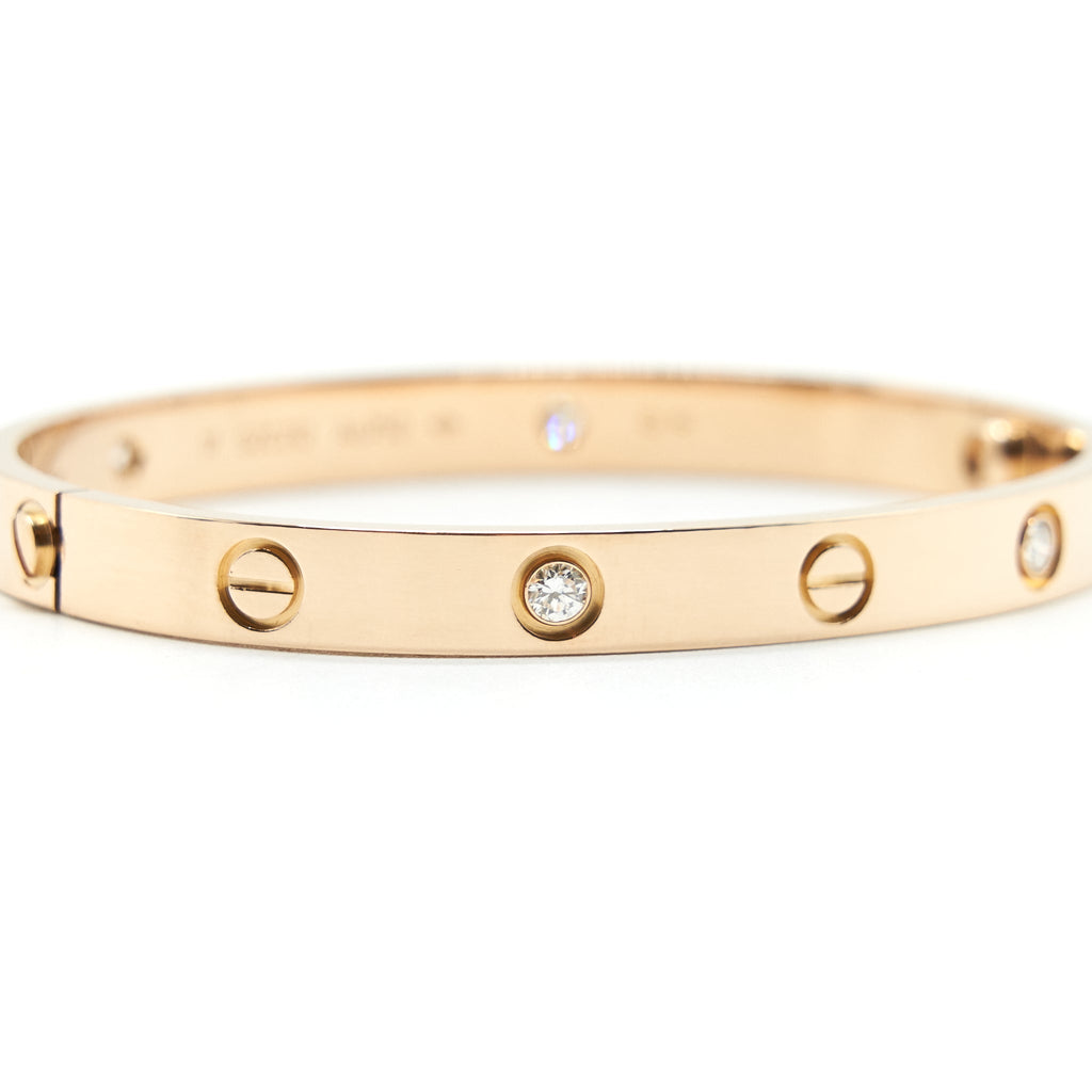 CARTIER LOVE BRACELET ROSEGOLD WITH 4 DIAMONDS