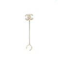 CHANEL ONE SIDE CC LOGO DROPPING EARRING