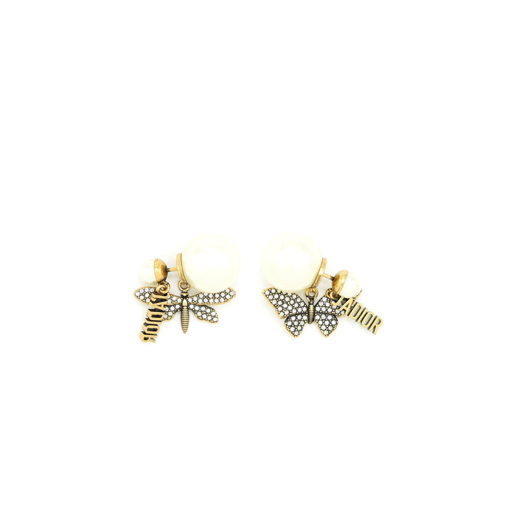 DIOR DRAGONFLY/ BUTTERFLY PEARL EARRINGS